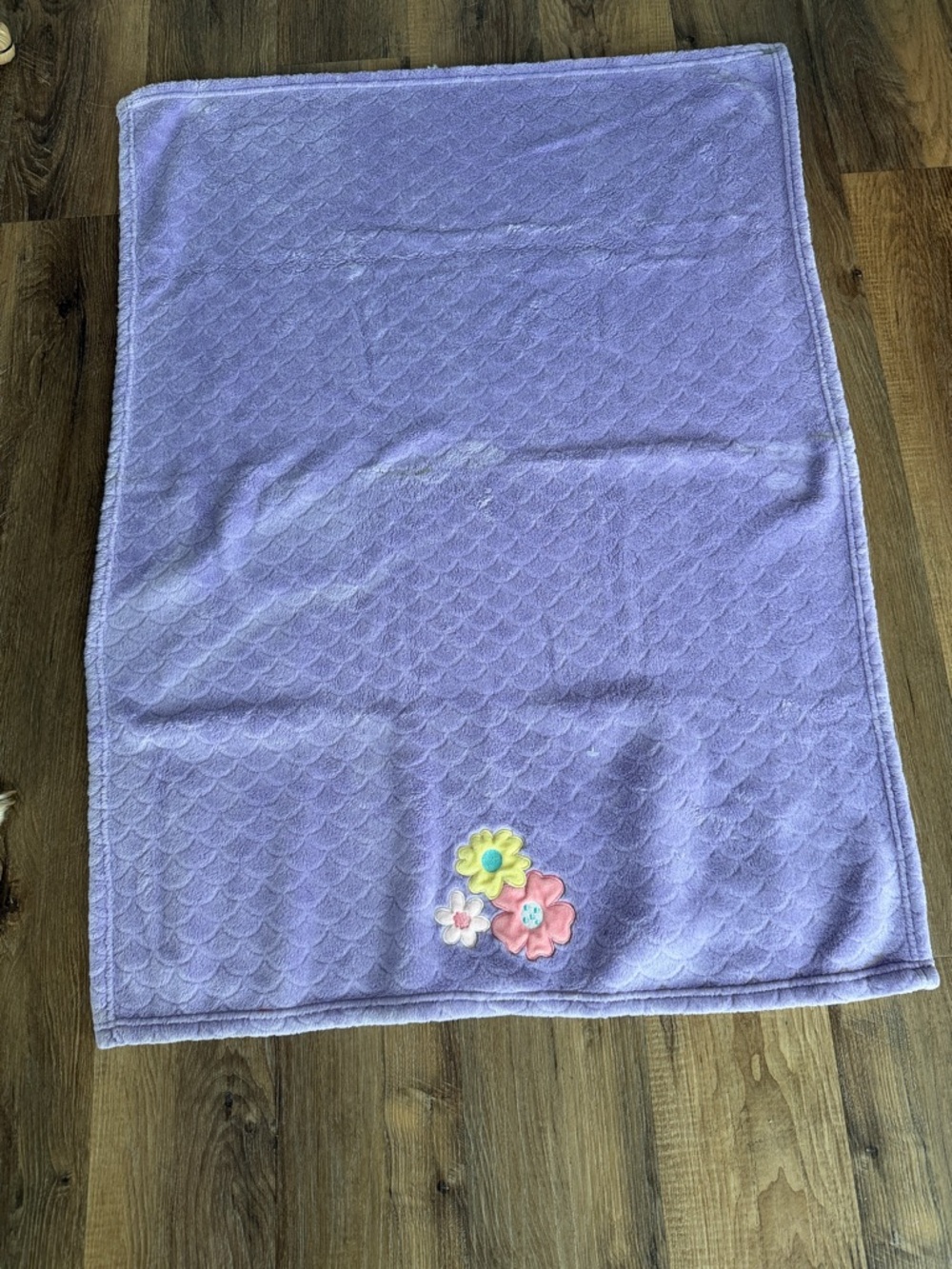 Parent's Choice Applique Floral Blanket, Lavender, 30"x40"
